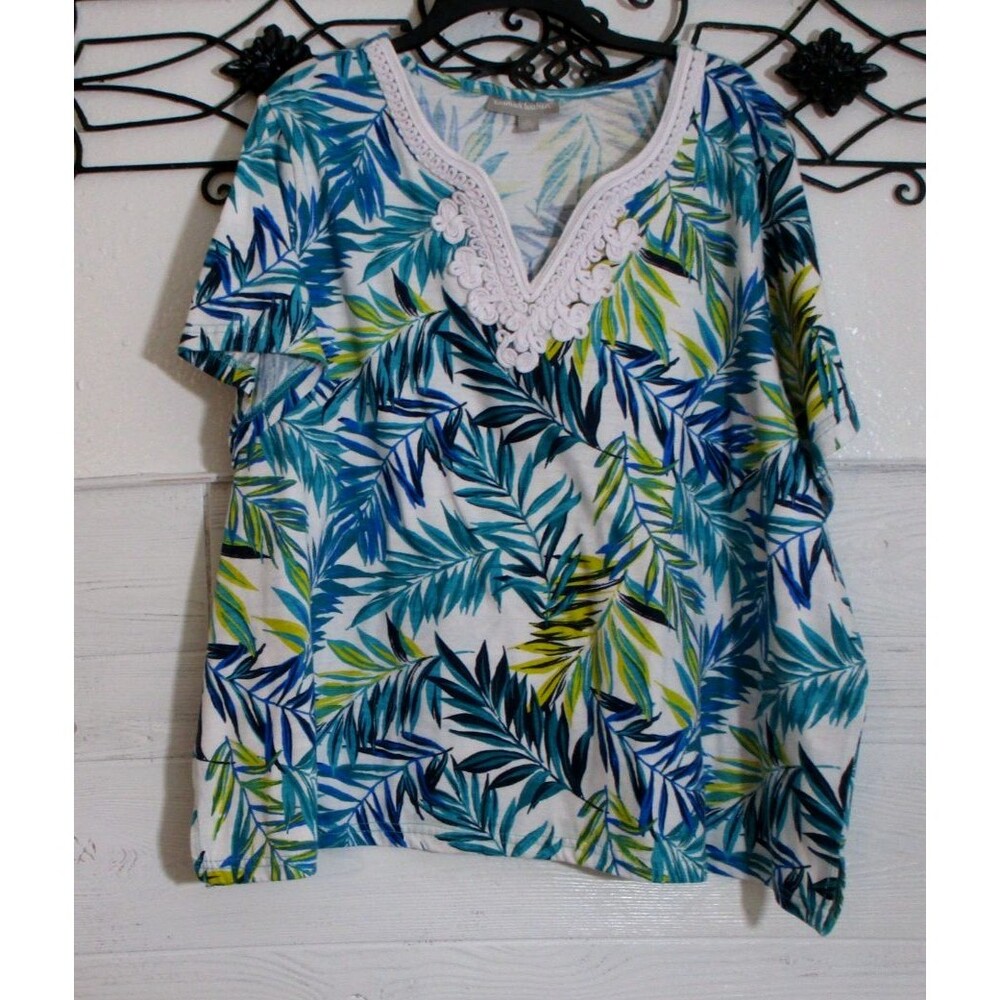Women Within Women's Knit Top Size 26/28 Short Sleeve Multicolor Floral